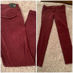 Burgundy jeggings